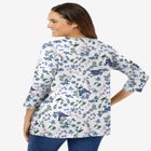 Perfect Printed Three-Quarter Sleeve V-Neck Tee image number null