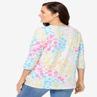 Perfect Printed Three-Quarter Sleeve V-Neck Tee image number null
