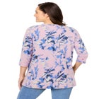 Perfect Printed Three-Quarter Sleeve V-Neck Tee image number null