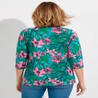 Perfect Printed Three-Quarter Sleeve V-Neck Tee image number null
