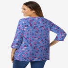 Perfect Printed Three-Quarter Sleeve V-Neck Tee image number 1