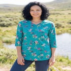 Perfect Printed Three-Quarter Sleeve V-Neck Tee image number null