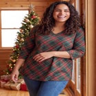 Perfect Printed Three-Quarter Sleeve V-Neck Tee image number 0
