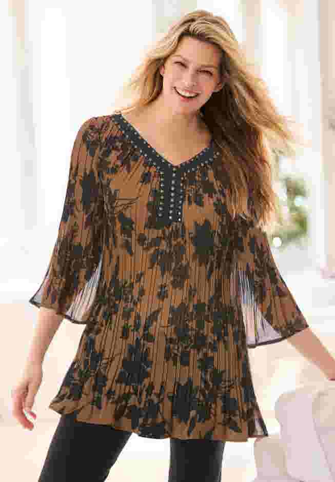 Embellished Pleated Blouse image number 0
