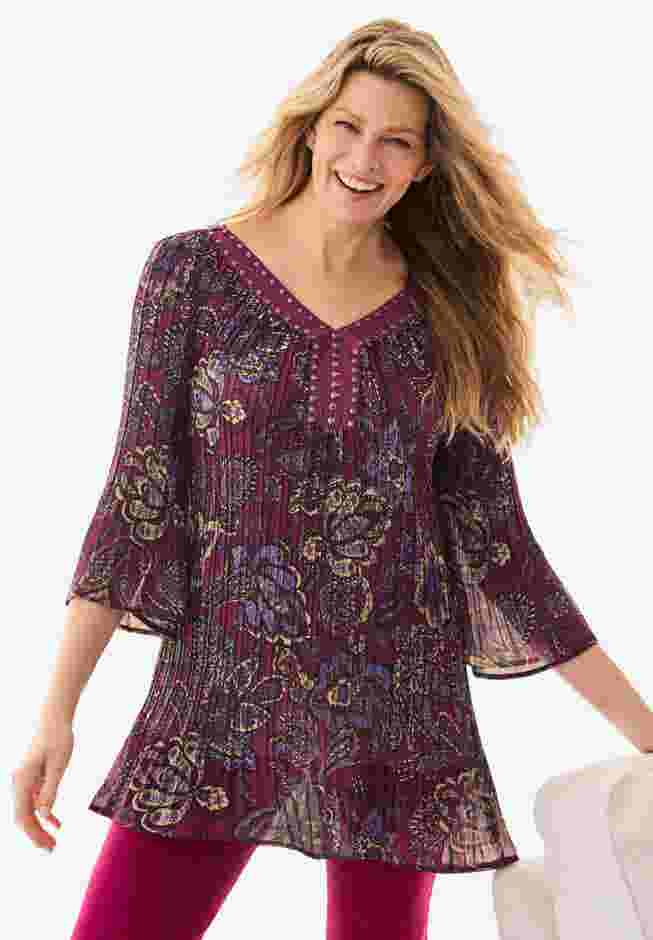 Embellished Pleated Blouse image number 0