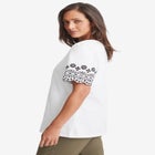 Eyelet Scoop-Neck Tee image number null