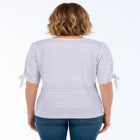 Stretch Cotton Tie Sleeve Square Neck Tee image number null