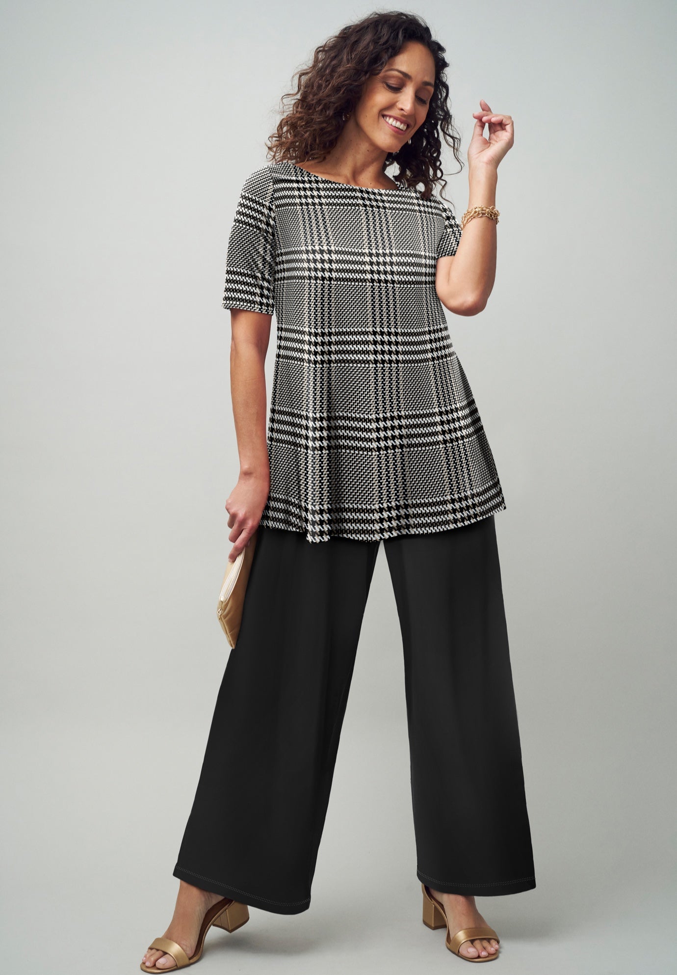 Stretch Knit Boatneck Swing Tunic image number 3