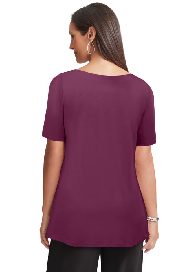 Stretch Knit Boatneck Swing Tunic image number 2