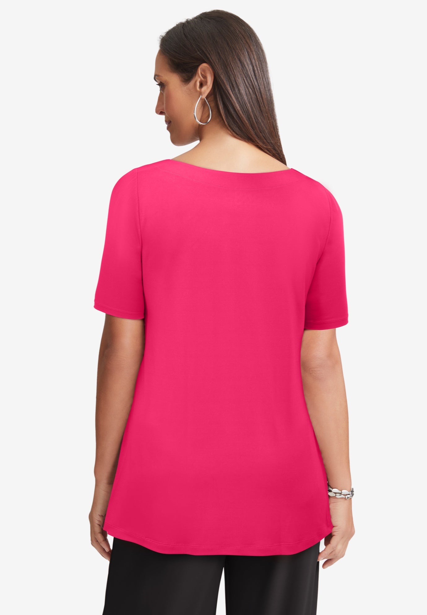 Stretch Knit Boatneck Swing Tunic image number 2