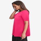 Stretch Knit Boatneck Swing Tunic image number null