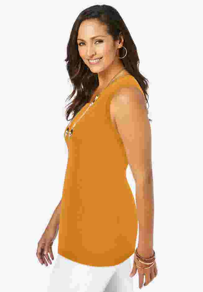Scoop-Neck Sweater Tank image number 2