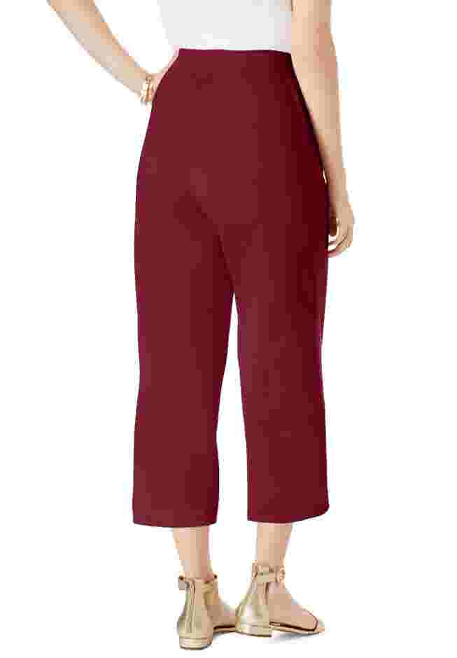 Everyday Stretch Knit Wide Leg Crop Pant image number 2