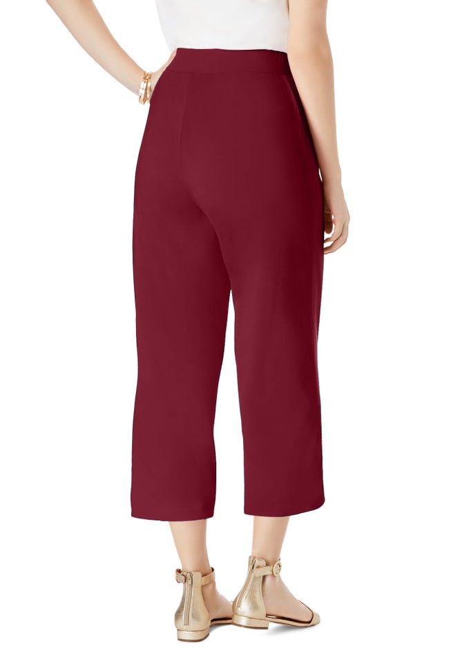 Everyday Stretch Knit Wide Leg Crop Pant image number 2