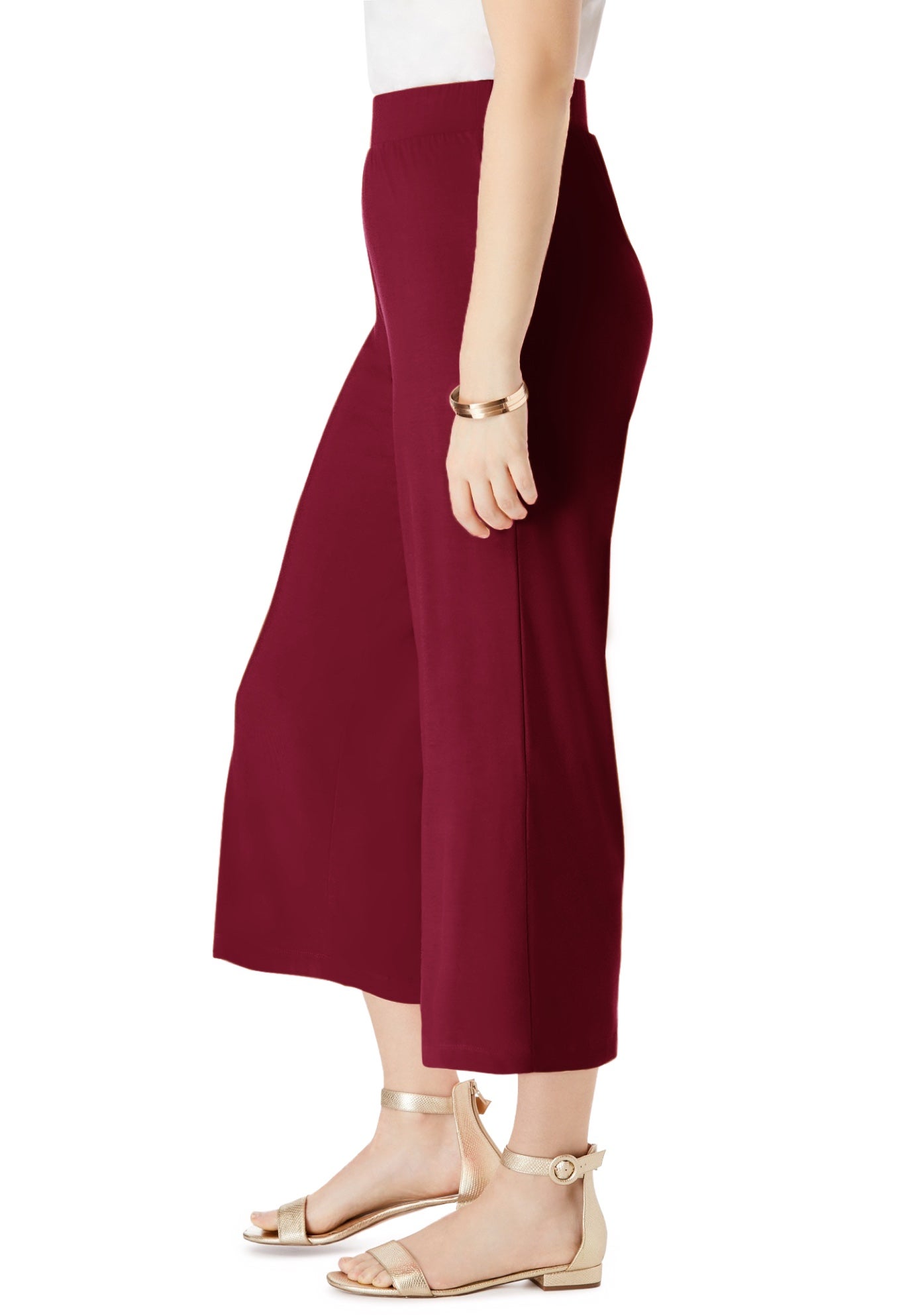 Everyday Stretch Knit Wide Leg Crop Pant image number 1