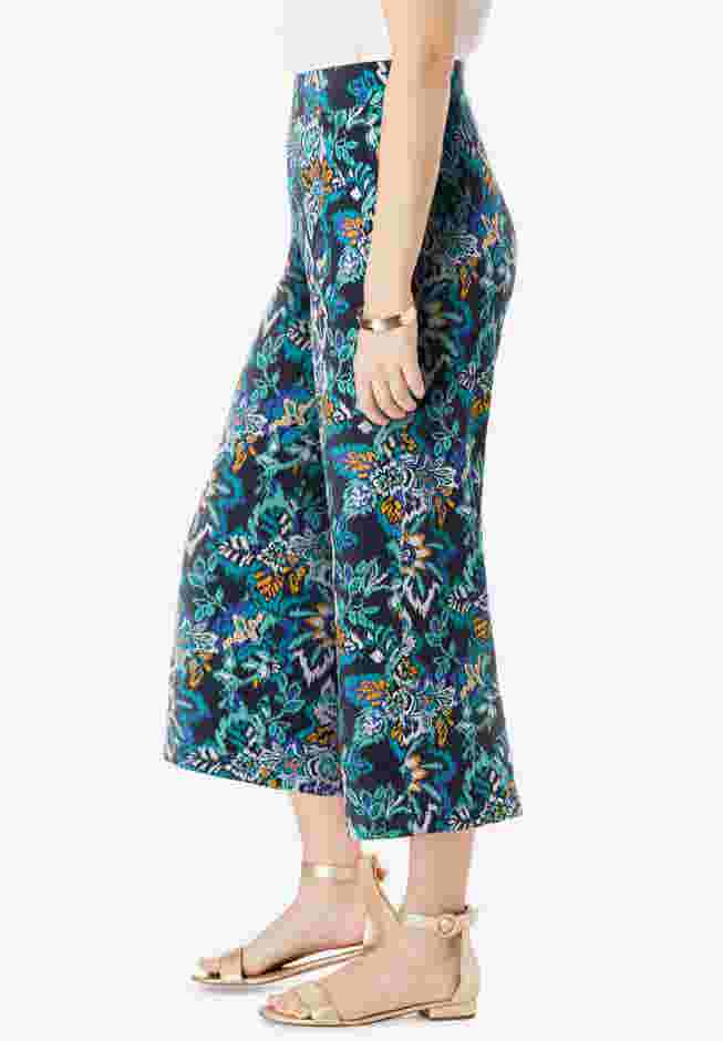 Everyday Stretch Knit Wide Leg Crop Pant image number 2