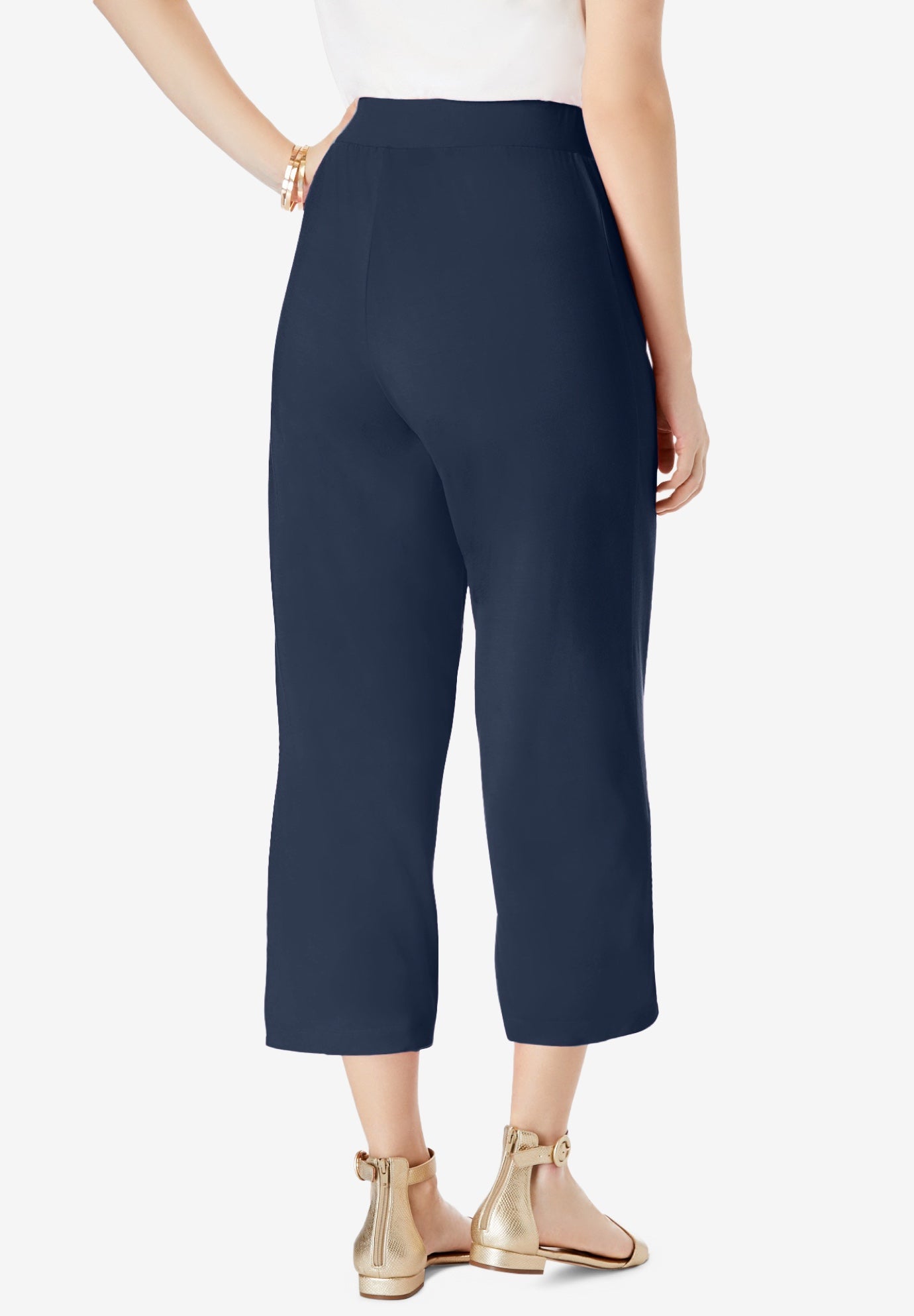 Everyday Stretch Knit Wide Leg Crop Pant image number 2