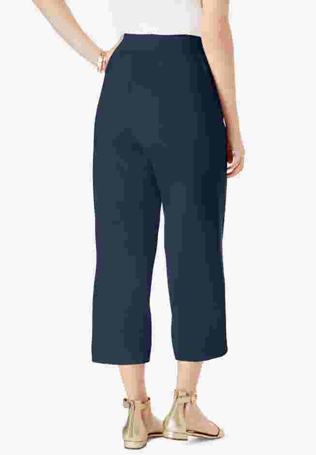 Everyday Stretch Knit Wide Leg Crop Pant image number 1