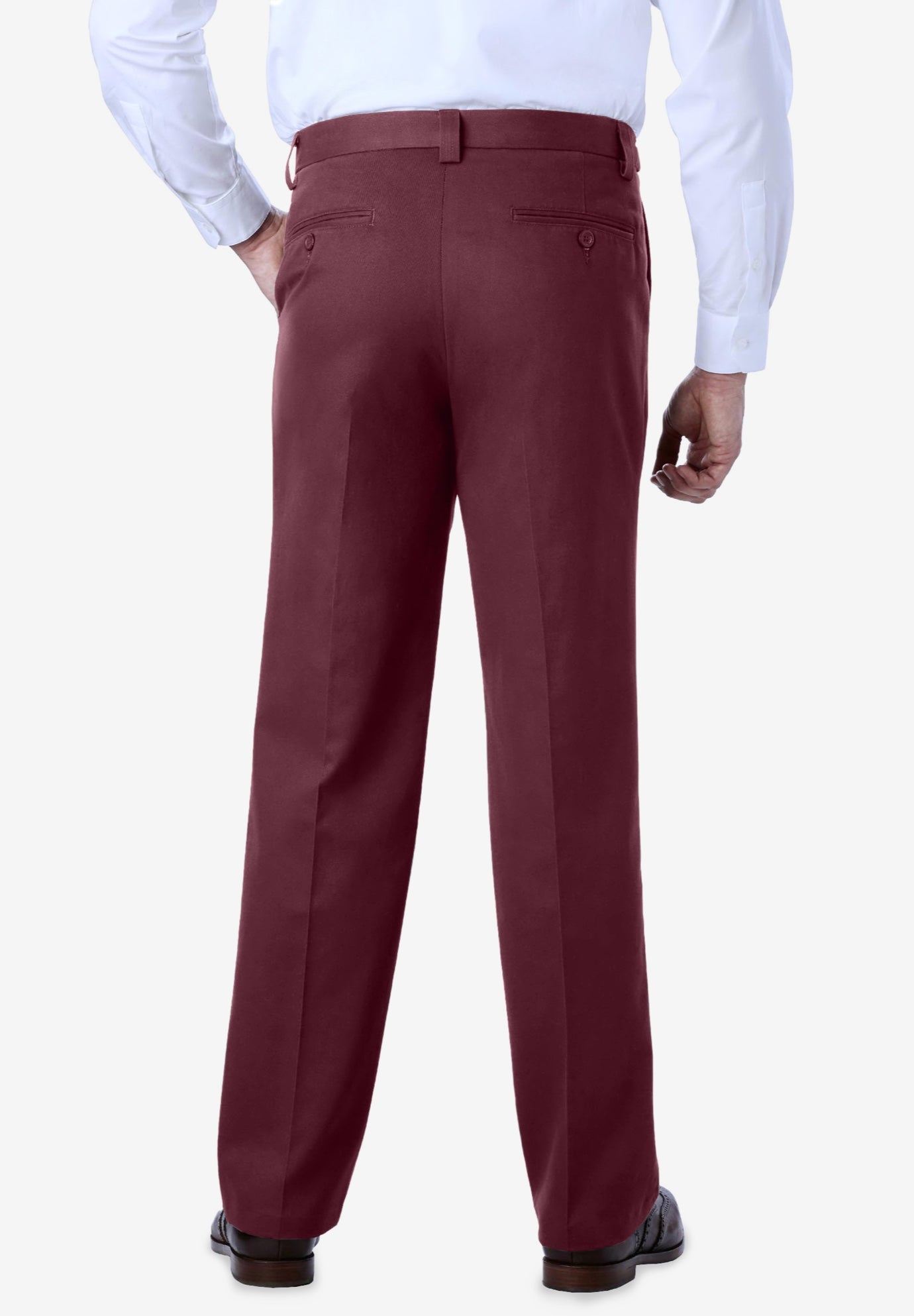 Relaxed Fit Wrinkle-Free Expandable Waist Plain Front Pants image number 1