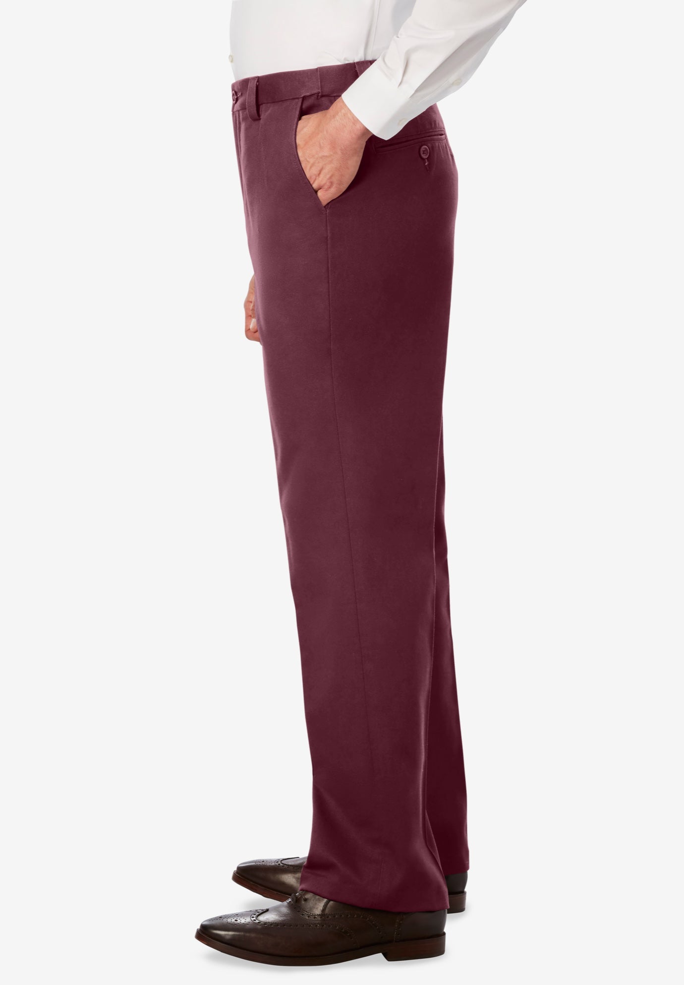 Relaxed Fit Wrinkle-Free Expandable Waist Plain Front Pants image number 2