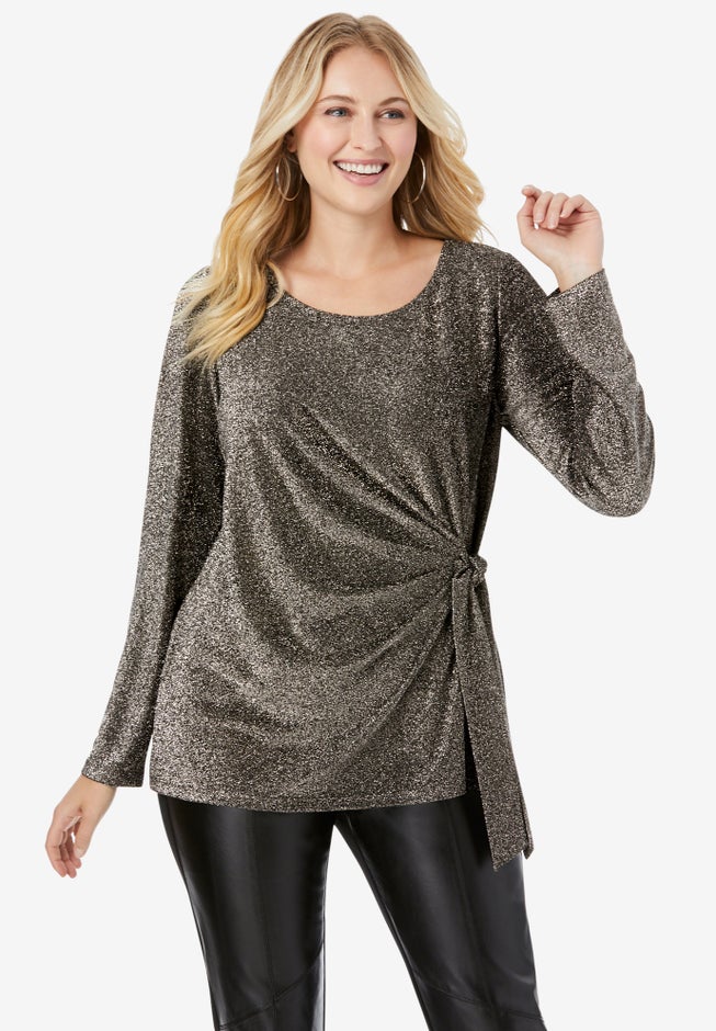Shimmery Side-Gathered Tunic image number null