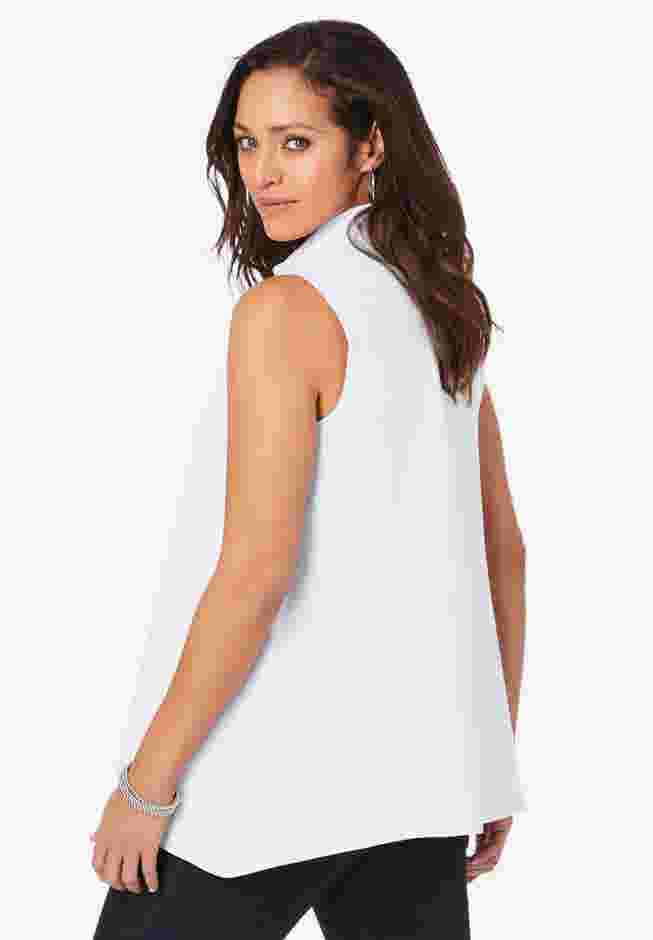 Stretch Cotton Poplin Sleeveless Shirt image number 2