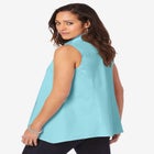 Stretch Cotton Poplin Sleeveless Shirt image number null
