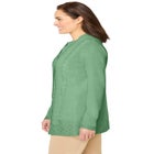 Long-Sleeve Pointelle Cardigan image number null
