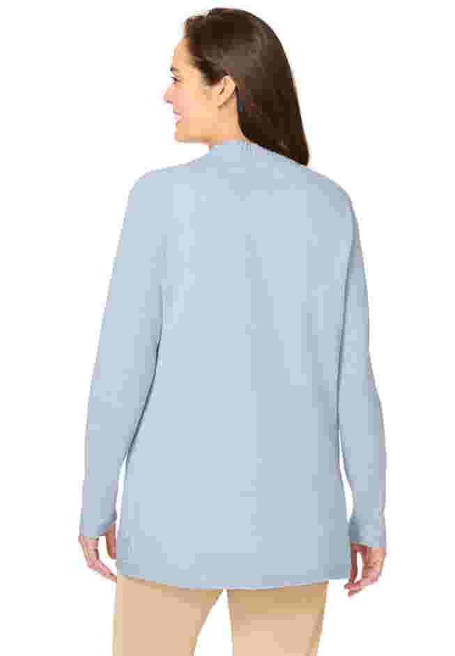 Long-Sleeve Pointelle Cardigan image number 1
