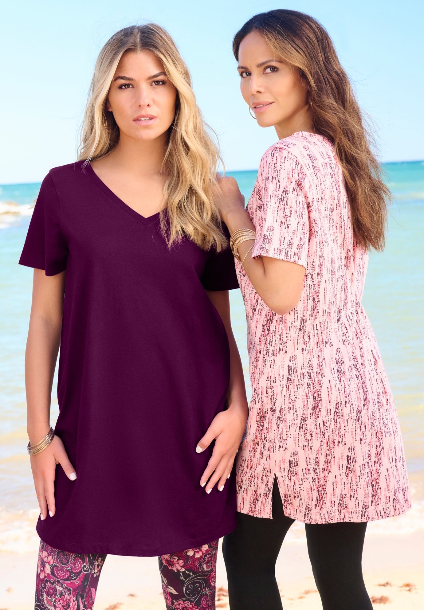 Plus Size Cotton Short Sleeve V-Neck Ultimate Tunic image number 6