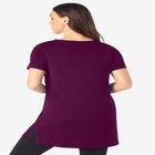 Plus Size Cotton Short Sleeve V-Neck Ultimate Tunic image number null