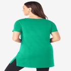 Plus Size Cotton Short Sleeve V-Neck Ultimate Tunic image number null