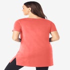 Plus Size Cotton Short Sleeve V-Neck Ultimate Tunic image number null