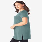 Plus Size Cotton Short Sleeve V-Neck Ultimate Tunic image number null