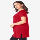Plus Size Cotton Short Sleeve V-Neck Ultimate Tunic image number null