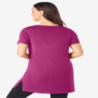 Plus Size Ultimate Cotton V-Neck Short Sleeve Tunic image number null