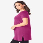 Plus Size Ultimate Cotton V-Neck Short Sleeve Tunic image number null