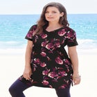 Plus Size Cotton Short Sleeve V-Neck Ultimate Tunic image number null