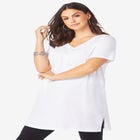 Plus Size Cotton Short Sleeve V-Neck Ultimate Tunic image number null
