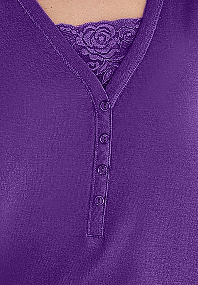 Layered-Look Lace Trim Tee image number 1