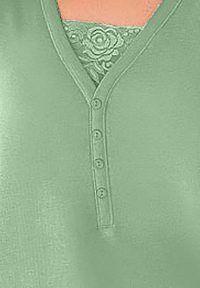 Layered-Look Lace Trim Tee image number 1