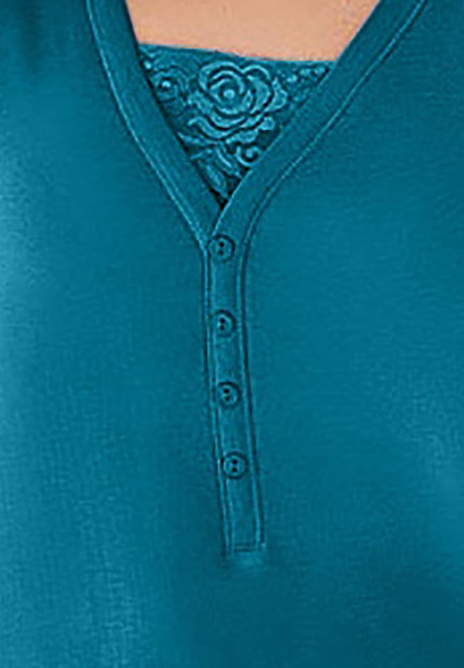 Layered-Look Lace Trim Tee image number 1