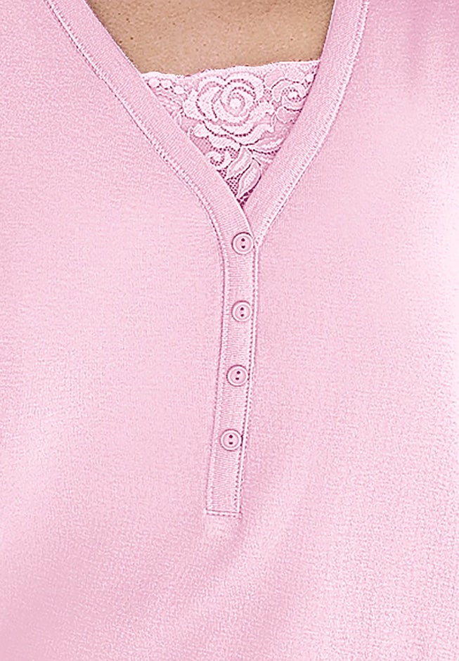 Layered-Look Lace Trim Tee image number 1