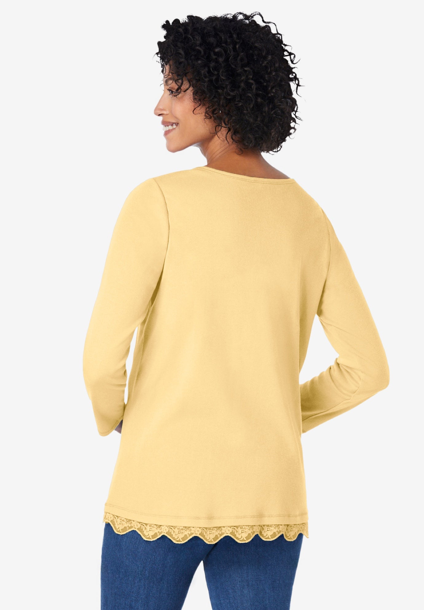 Layered-Look Lace Trim Tee image number 2