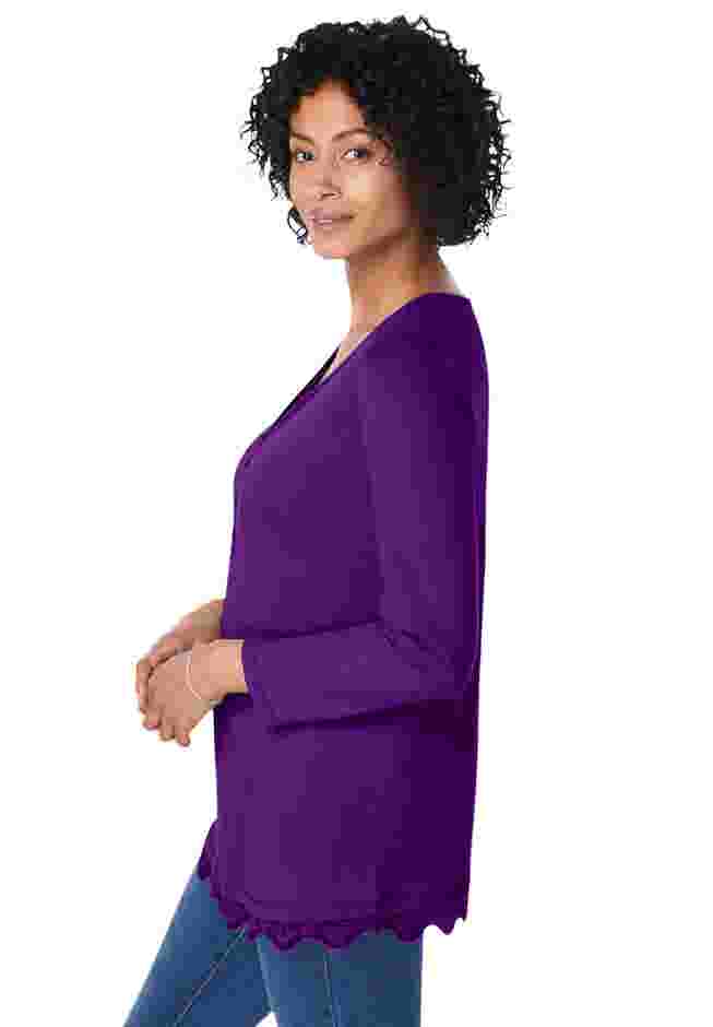 Layered-Look Lace Trim Tee image number 2