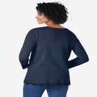 Layered-Look Lace Trim Tee image number null