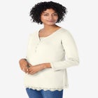 Layered-Look Lace Trim Tee image number null