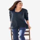 Layered-Look Lace Trim Tee image number null