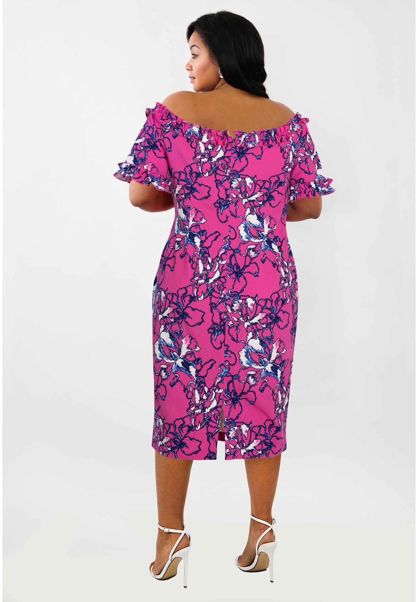 Misses Size Floral Midi Dress image number 1