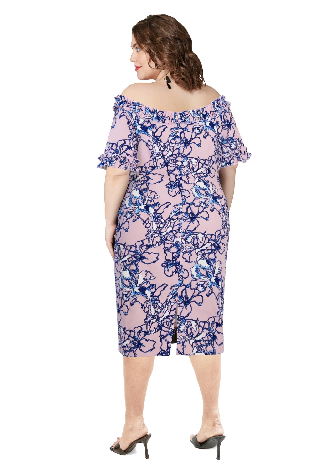 Misses Size Floral Midi Dress image number 1